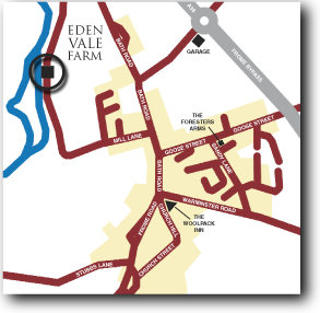 Map showing Eden Vale Farm